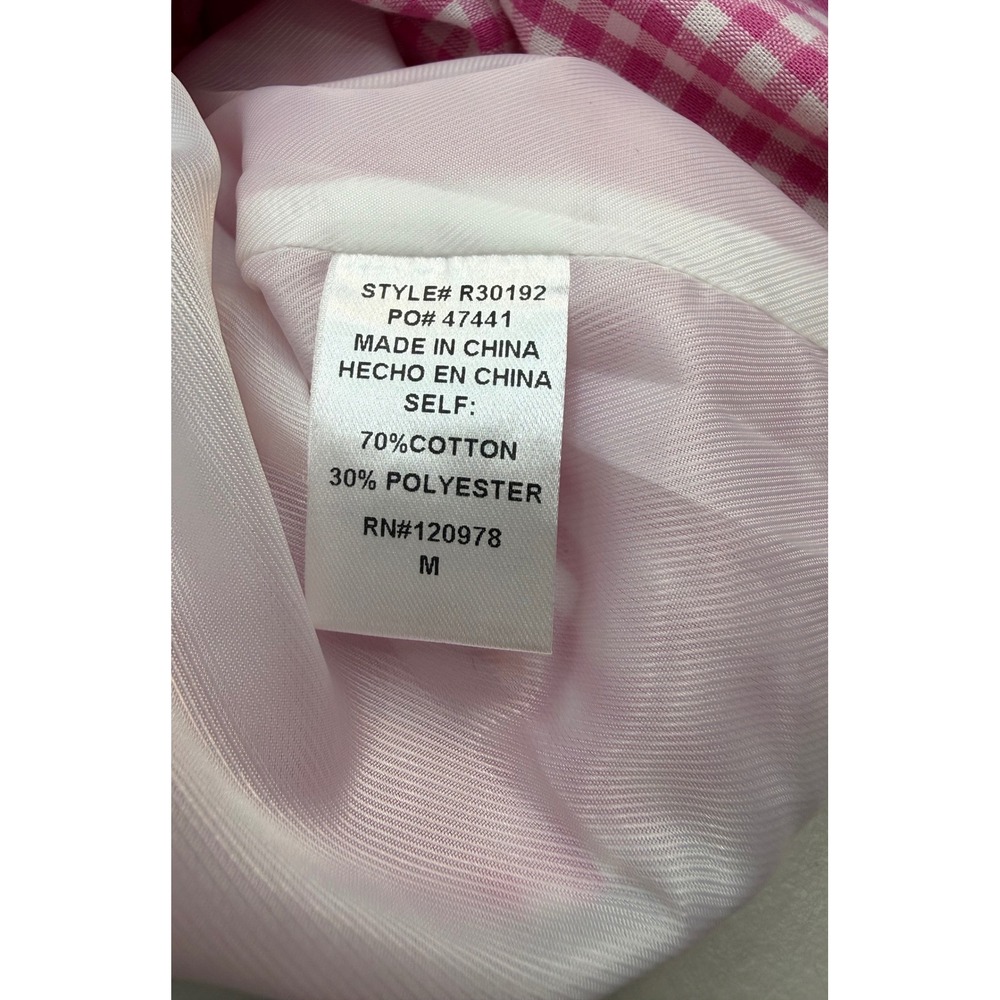 Entro Linda Sadie Gingham Romper NWT Medium‎ Pink Faux 2 Piece Flaw R30192 - Picture 7 of 9